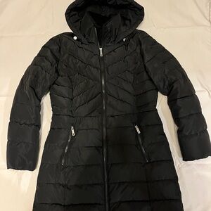 Kenneth Cole Reaction Black Puffer Coat down blend fill